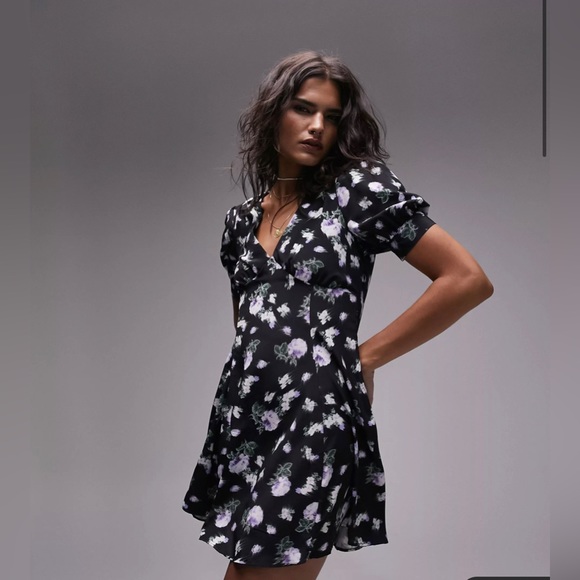 Topshop Floral Mini Dress nwot - Picture 5 of 8